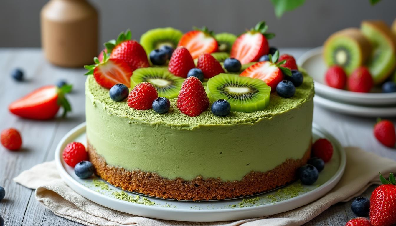 découvrez notre recette facile pour réaliser un délicieux gâteau au yaourt et au thé matcha. parfait pour les amateurs de saveurs exotiques, ce dessert moelleux et léger ravira vos papilles en un rien de temps !