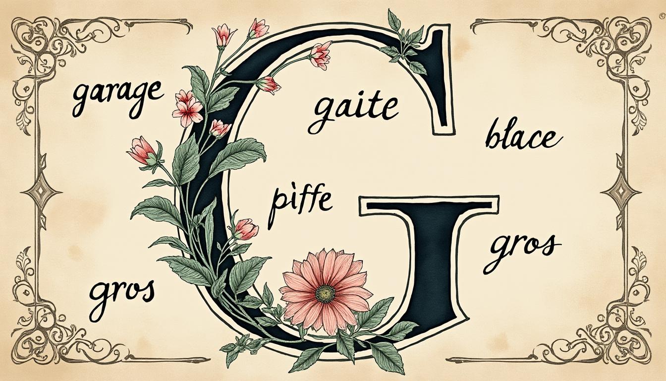 découvrez un aperçu fascinant de l'évolution des mots français commençant par la lettre g, à travers l'histoire. plongez dans une liste enrichissante qui explore leur origine et leur usage au fil des siècles.