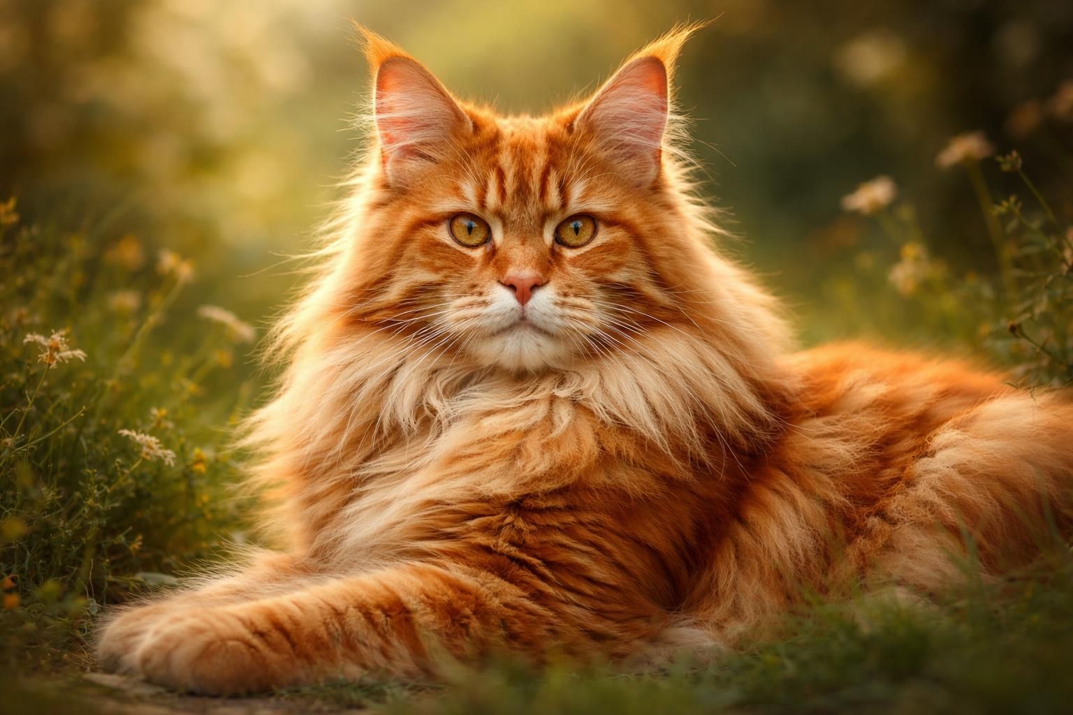 Maine coon roux : guide sur ce chat majestueux