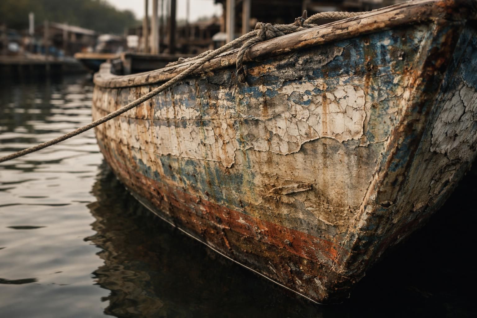 Vieille coque de bateau à vendre : repérer une stratification fatiguée