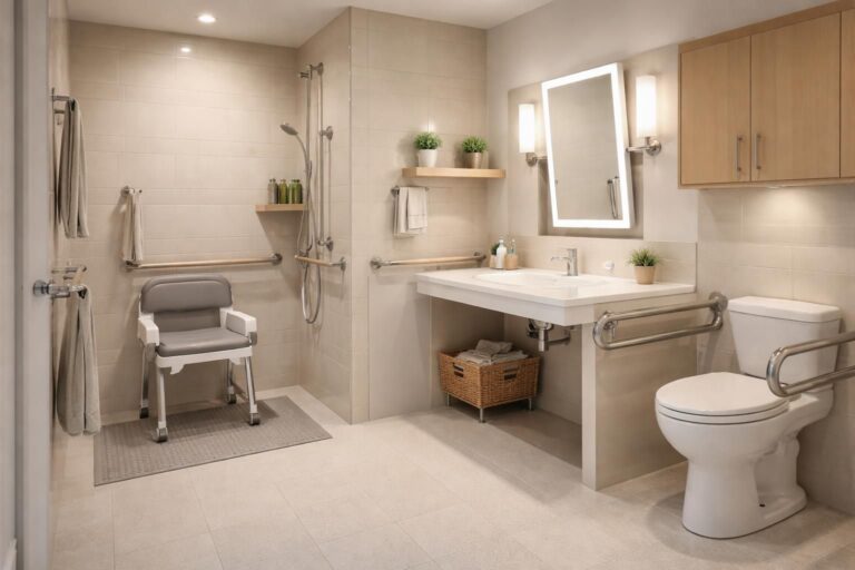 Équipements essentiels pour l&rsquo;autonomie dans la salle de bain senior