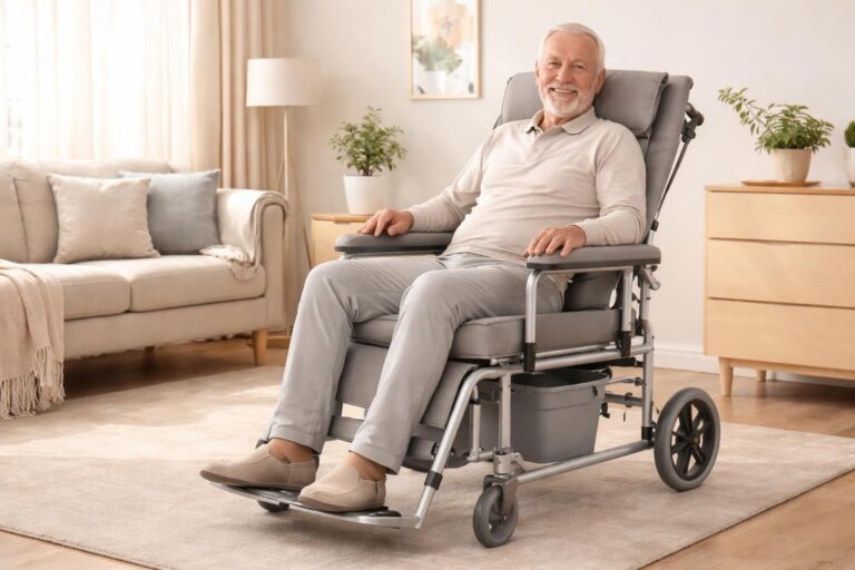Confort optimal du fauteuil roulant avec pot toilette pour les seniors