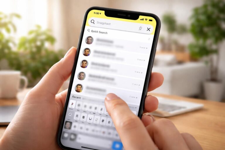 Identifier une suppression sur Snapchat via la recherche rapide