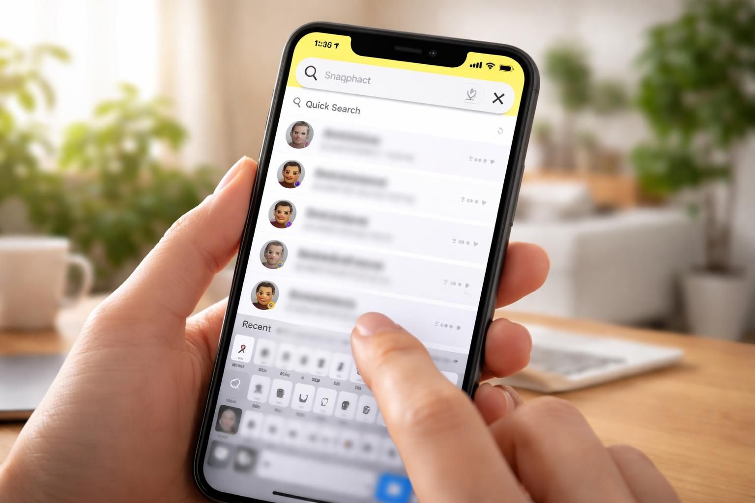 Identifier une suppression sur Snapchat via la recherche rapide