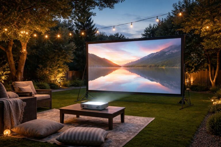 Écran extérieur : compatibilité avec vidéoprojecteur courte focale